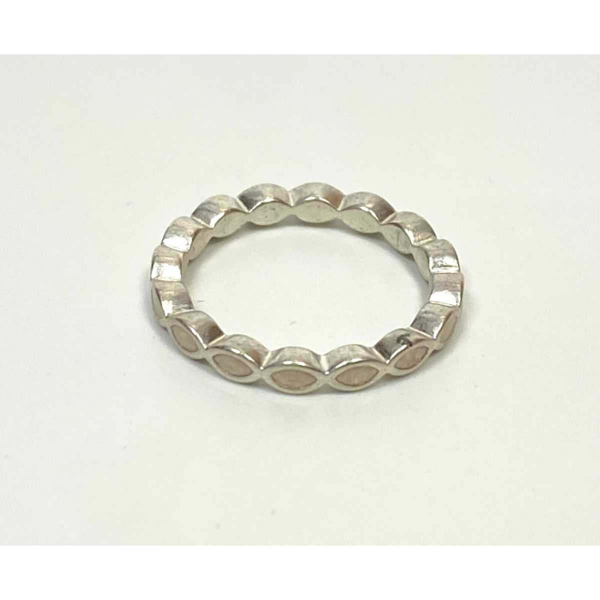 Pandora Better Together Twist Ring Size 7 White Enamel Authentic 190884EN23