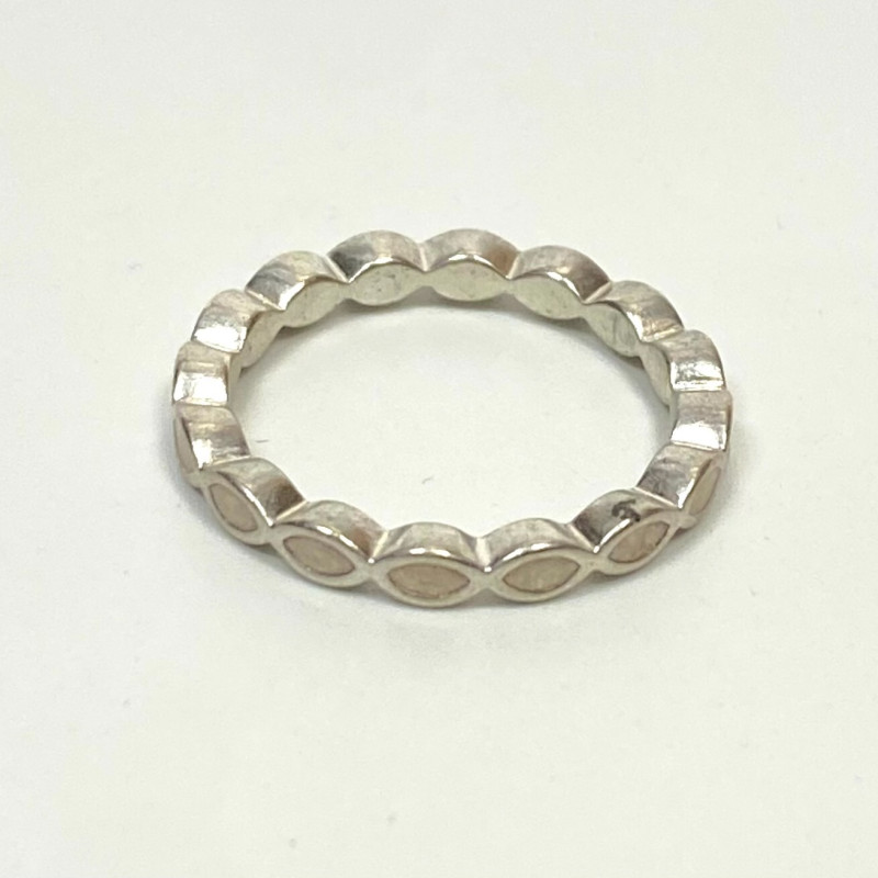 Pandora Better Together Twist Ring Size 7 White Enamel Authentic 190884EN23