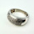 Sterling Silver 925 Pave Diamond Wide Band Ring Mens Size 11.5