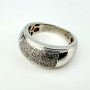 Sterling Silver 925 Pave Diamond Wide Band Ring Mens Size 11.5