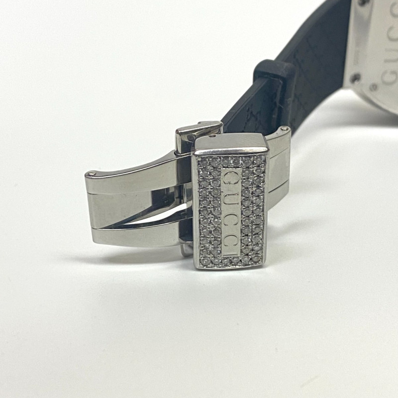 Men's GUCCI 114-2 Digital Watch Custom White Diamonds Bezel Men's GUCCI 114-2 Digital Watch Custom White Diamonds Bezel