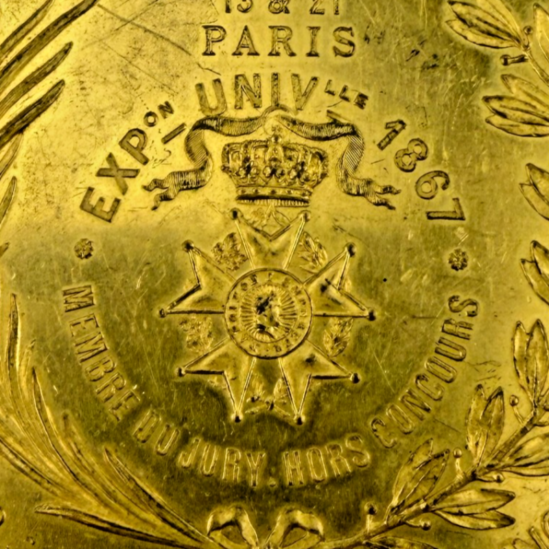 Antique Erard Piano Exhibition Medal Gilt Bronze 3" 1851-1867