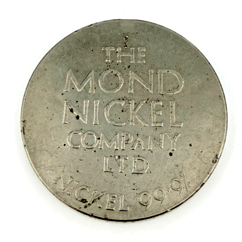 1925 BRITISH EMPIRE EXPO - THE MOND NICKEL COMPANY LTD - NICKEL 99.9% - EC 7916