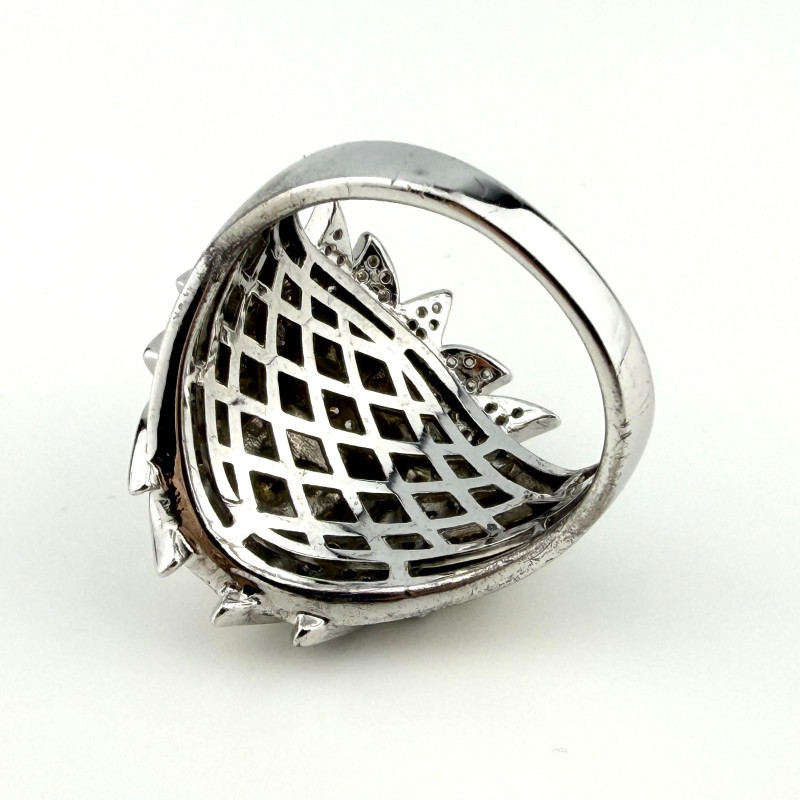 Zirconia Indian Head Chief Ring (Silver 925) Size 13.5