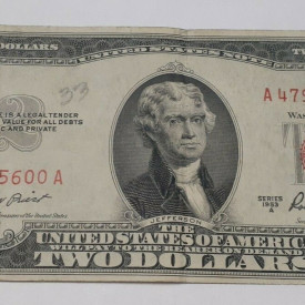 $2  1953 Red Seal United States Note Dollar Bill