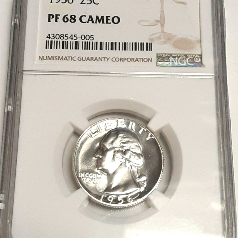 NGC 1956 George Washington 25c PF 68 CAMEO Mint Coin