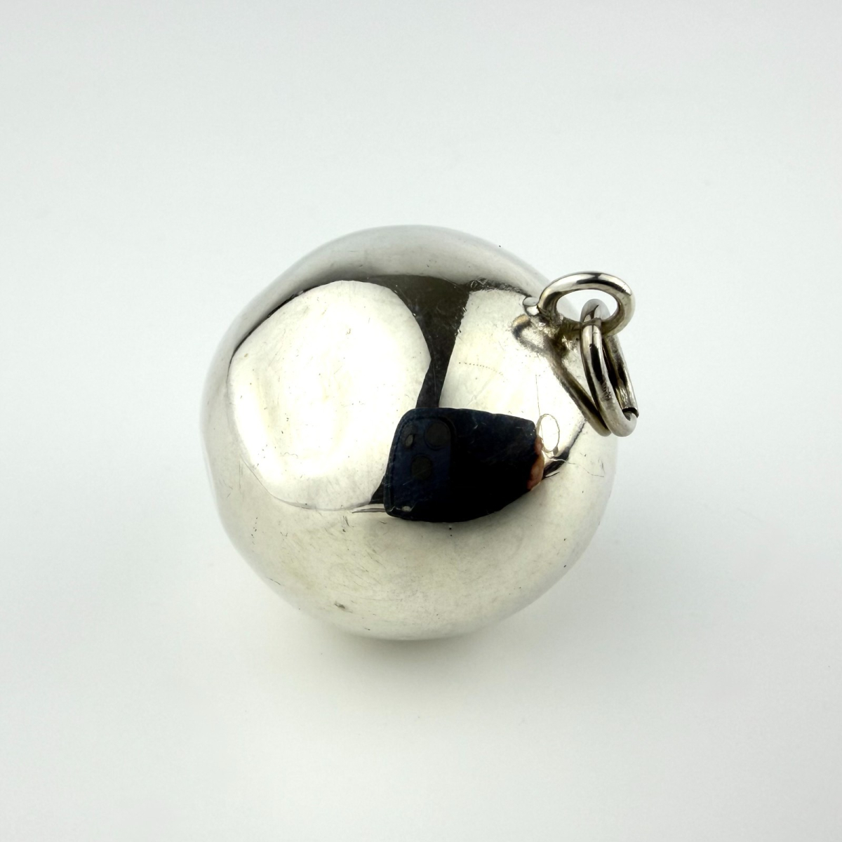 Vintage Silver Jingle Ball Pendant Hollow Harmony Sphere Rattle Charm