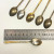 6 Demitasse Spoon Set Enamel Gilt Sterling Silver Ela Denmark