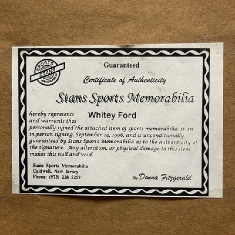 Whitey Ford Signed Framed 8x10 Photo Auto COA New York Yankees HOF Autograph