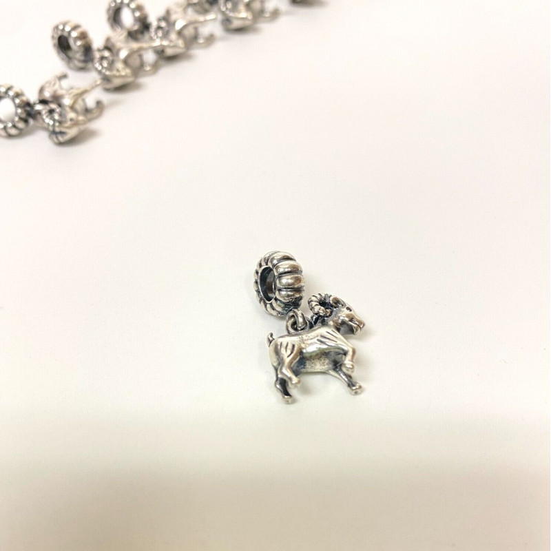 Pandora 925 silver #791098 Ram Dangle Slide Bead Charm Pandora 925 silver #791098 Ram Dangle Slide Bead Charm