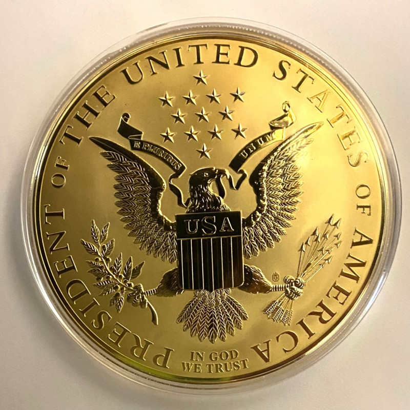 John F. Kennedy Commemorative Coin layered in 24K Gold w/ COA John F. Kennedy Commemorative Coin layered in 24K Gold w/ COA
