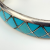 Vintage Zuni Native American Navajo Turquoise Inlay Sterling Silver Bracelet
