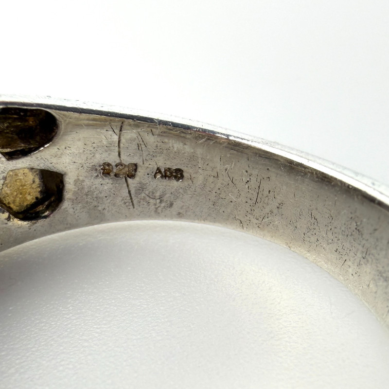 Sterling Silver 925 Pave Diamond Wide Band Ring Mens Size 11.5