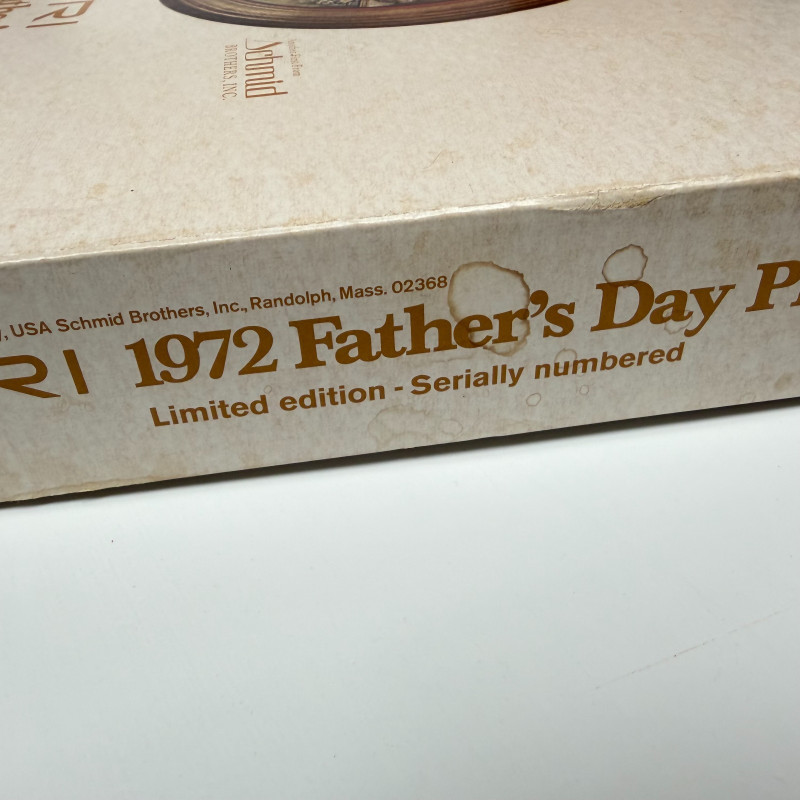 Happy Father's Day ANRI Father's Day Wood Carved Plaque-1972 Limited-1276 in Box