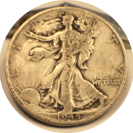1944 D Liberty Walking Half Dollar Silver Coin #002