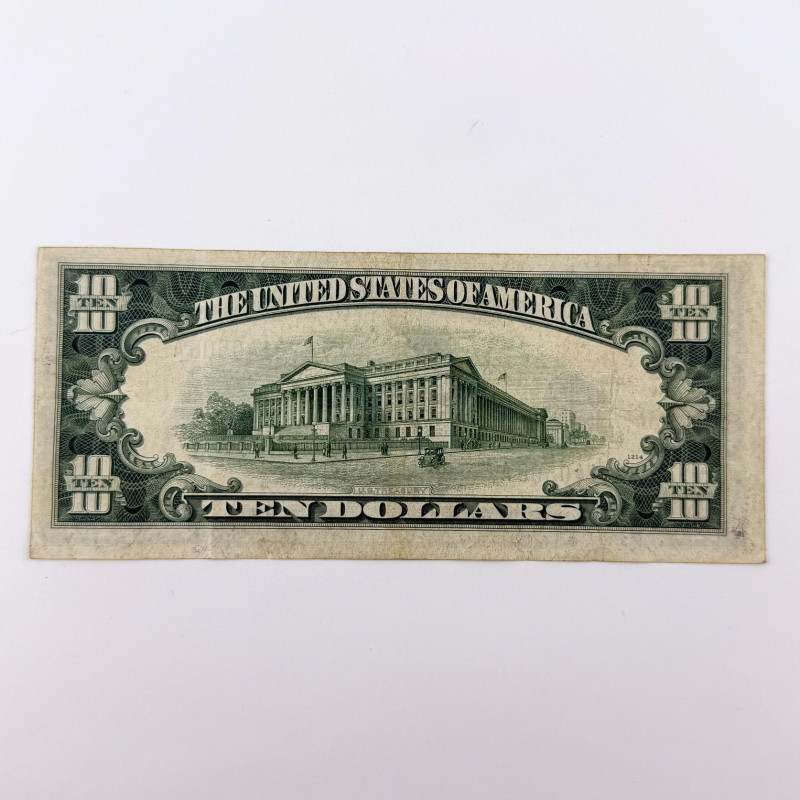 1934-C $10 Silver Certificate Blue Seal Note - Serial B23140506A New York B