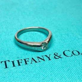 Tiffany & Co Platinum Elsa Peretti Curved 0.18ct Diamond Ring Band Sz 6.5