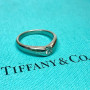 Tiffany & Co Platinum Elsa Peretti Curved 0.18ct Diamond Ring Band Sz 6.5