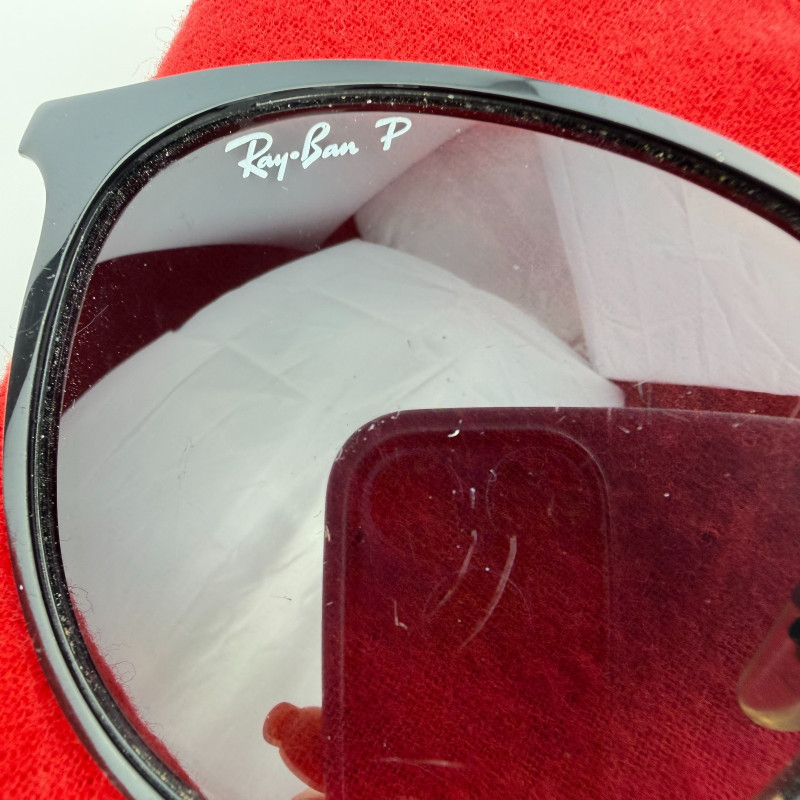 Ray-Ban RB3539 Erika Metal Polarized Black Grey Sunglasses 54mm - Authentic