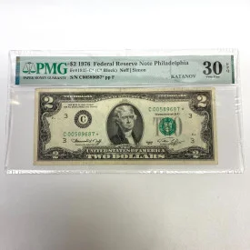 Fr 1935-C* (C* Block) $2 1976 FRN Philadelphia PMG 30EPQ