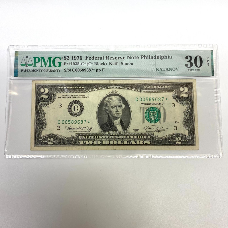 Fr 1935-C* (C* Block) $2 1976 FRN Philadelphia PMG 30EPQ Fr 1935-C* (C* Block) $2 1976 FRN Philadelphia PMG 30EPQ
