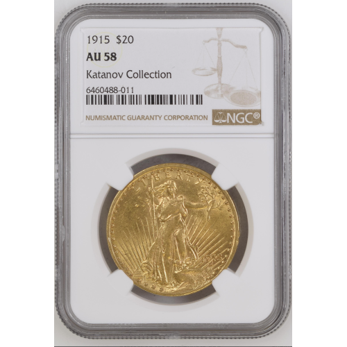 NGC AU 58 1915 Gold $20 Saint-Gaudens Double Eagle NGC AU 58 1915 Gold $20 Saint-Gaudens Double Eagle