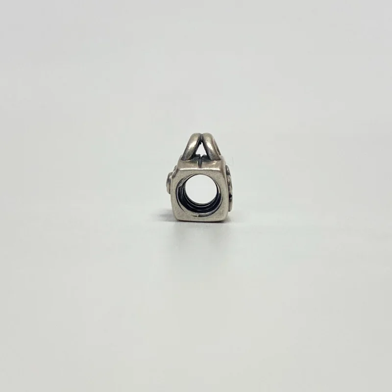 Authentic Pandora Silver Pink CZ Scalloped Purse Bead 790473PCZ *RETIRED*
