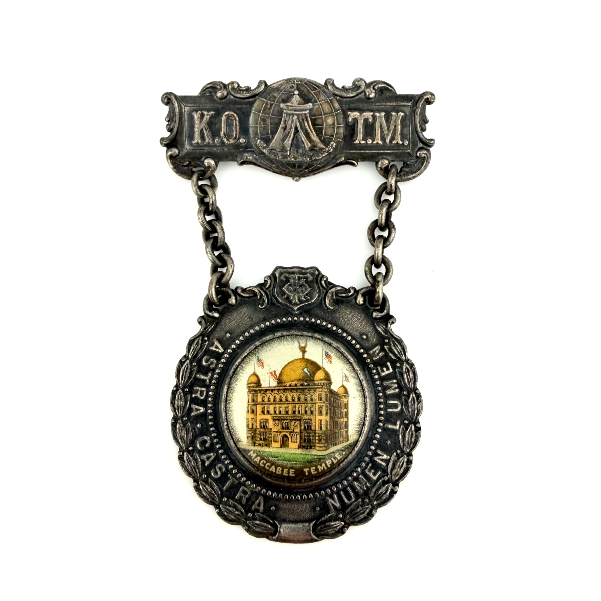 Astra Castra Numen Lumen K.O.T.M. Fraternal Pin Pinback Badge Whitehead and Hoag