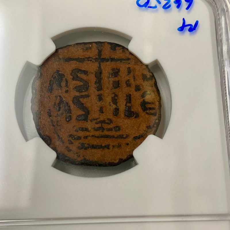 CHRIST BUST/Cross-Inscr. Byzantine Empire 1028-1042 Class B AE Follis NGC CHRIST BUST/Cross-Inscr. Byzantine Empire 1028-1042 Class B AE Follis NGC