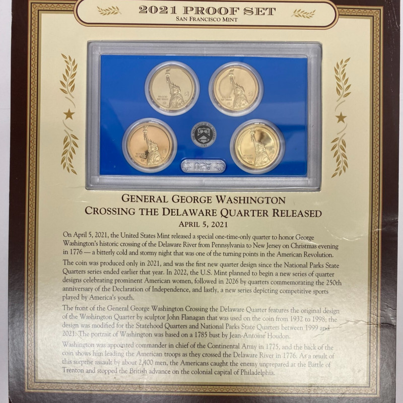 2021 San Francisco Mint Proof Set with General George Washington Stamp