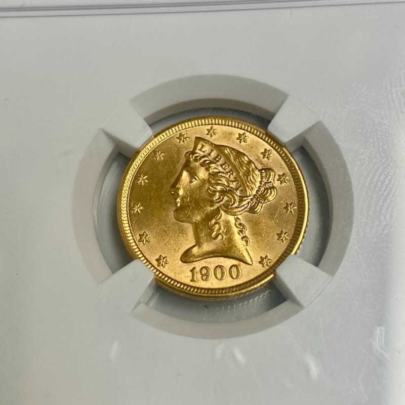 1900 $5 Gold Liberty Head Half Eagle NGC UNC Details 1900 $5 Gold Liberty Head Half Eagle NGC UNC Details