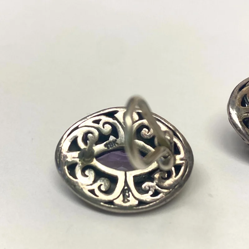 SAMUEL BENHAM BJS STERLING SILVER 18K GOLD EARRINGS RING SET LOT PURPLE