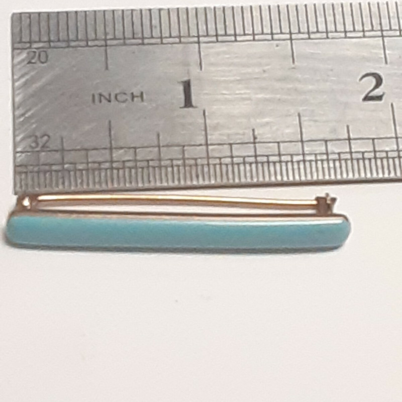 Vintage 14K  Turquise Brooch Pin 
