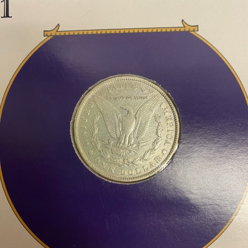 1881 Morgan SILVER DOLLAR with USP James A. Garfield "89" Stamp