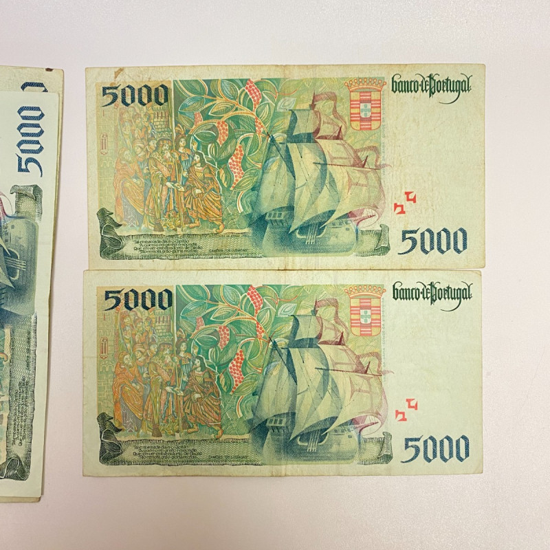 Portugal 5000 Escudos 1995x2, 1996, 1997, 1998 Bills Portugal 5000 Escudos 1995x2, 1996, 1997, 1998 Bills