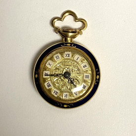 18K ANALOG ROMAN NUMERAL Muliticolored Pattern Designed Pocket watch