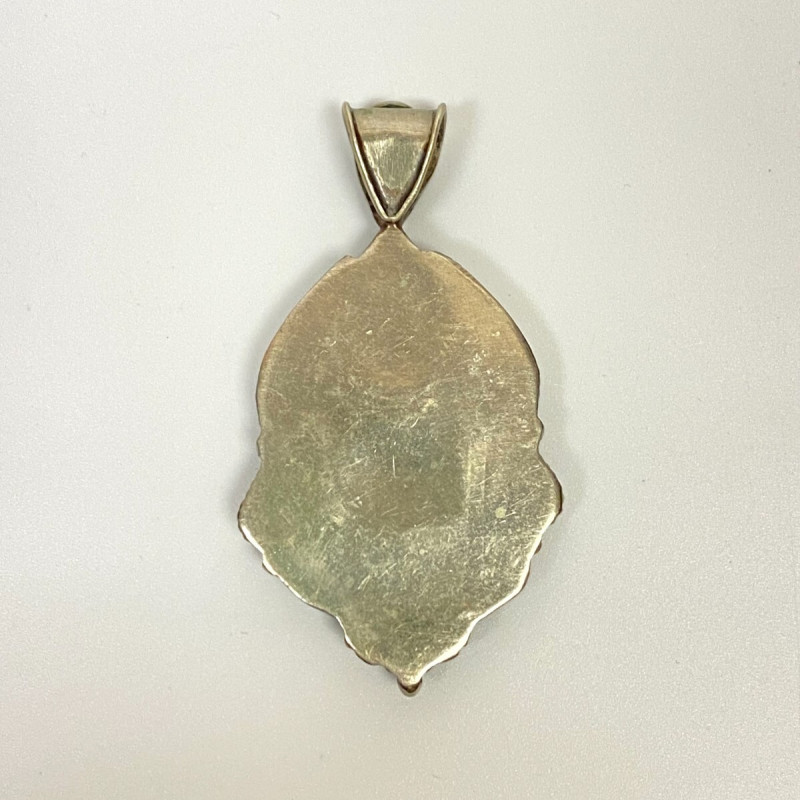 Old Brass Multicolor Stones Inserts Unique Pendant