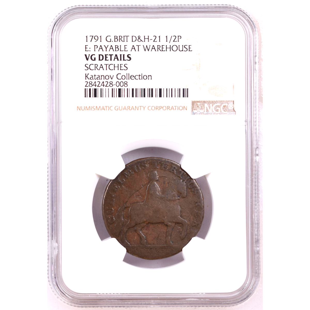 1791 G.BRIT D & H-21 1/2P NGC VG DETAILS SCRATCHES