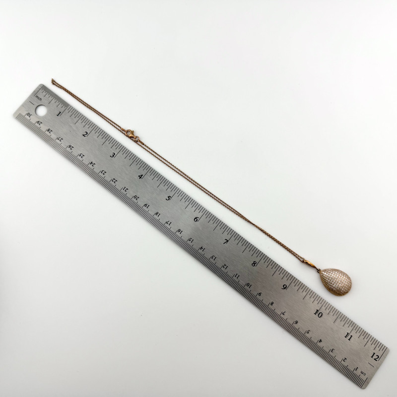 Elegant Rose Gold Plated 925 Sterling Silver Teardrop Pendant Necklace RCI Italy