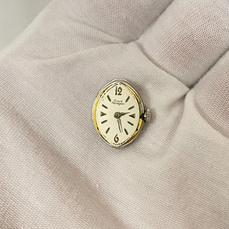 Antique Girard Perregaux 14K White Gold Ladies Wristwatch - GEMEX USA 10KT Band Antique Girard Perregaux 14K White Gold Ladies Wristwatch - GEMEX USA 10KT Band