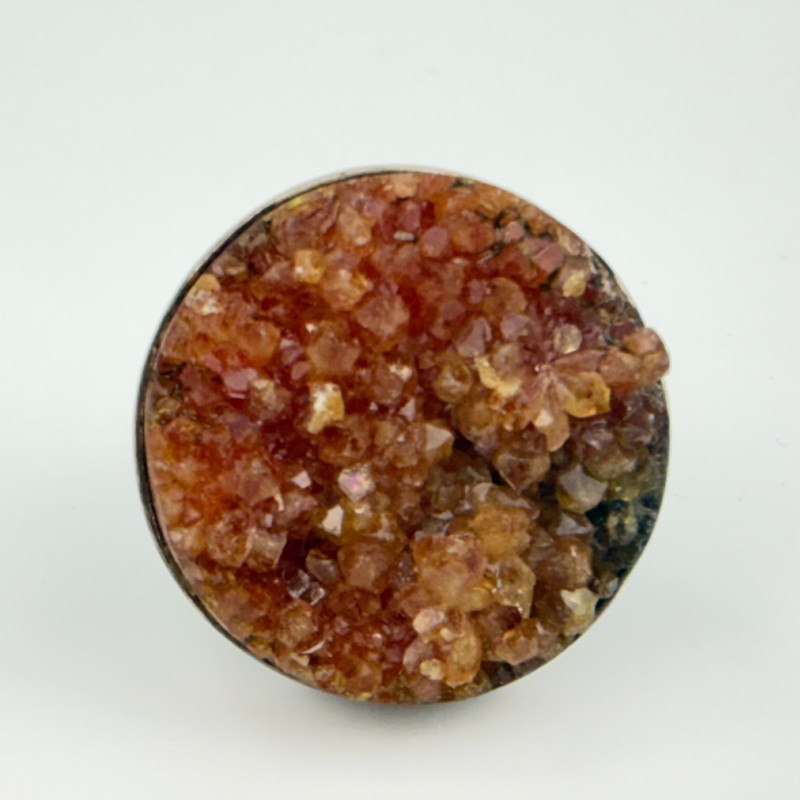 Vintage 925 Sterling Silver Pure citrine round stone Ring