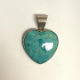 925 SS Heart Turquoise Center Stone Necklace Pendent Made in China