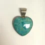 925 SS Heart Turquoise Center Stone Necklace Pendent Made in China