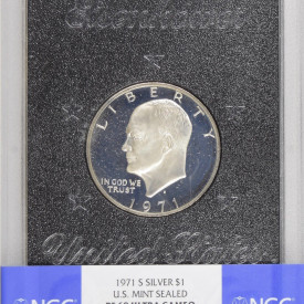 1971 S Silver $1 U.S. Mint Sealed NGC PF 68 Ultra Cameo
