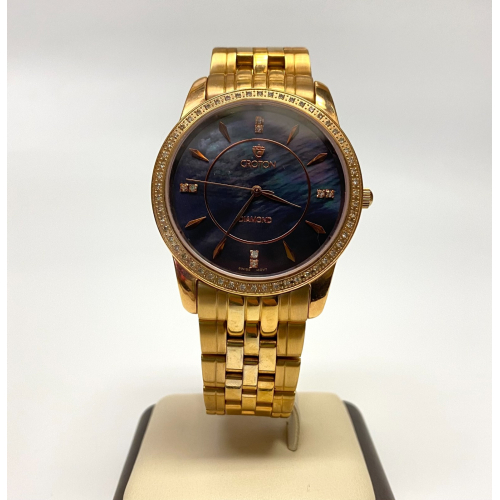 Croton Men's Stainless Steel Black Mother Of Pearl Dial CR307935