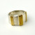 Vintage Zolotas 950 Silver 14k Yellow Gold Wide Band Ring Size 6.5