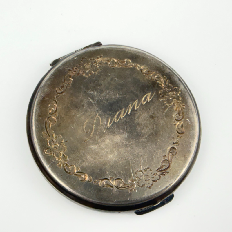 Vintage Sterling Silver Ladies Mirrored Compact Mexico Signed Diana