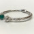 Gabriel & Co Sterling Silver And Steel Bangle S294719 With Green Carved Stone
