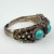 Chinese Export SterlingSilver Filigree Beauty Turquoise Ring, Adjustable