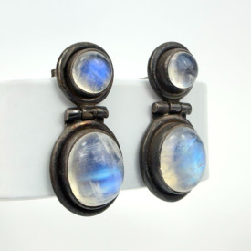 Nicky Butler NB Sterling Silver BLUE MOONSTONE Dangling 925 Earrings